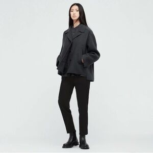 Uniqlo +J Double Face Oversized Shirt Jacket, Size M, Color Black, NWT